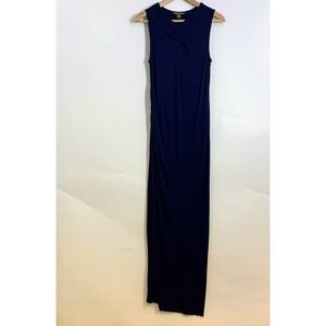 Tommy Bahama Navy Blue Draped Neck Sleeveless Maxi Dress S P